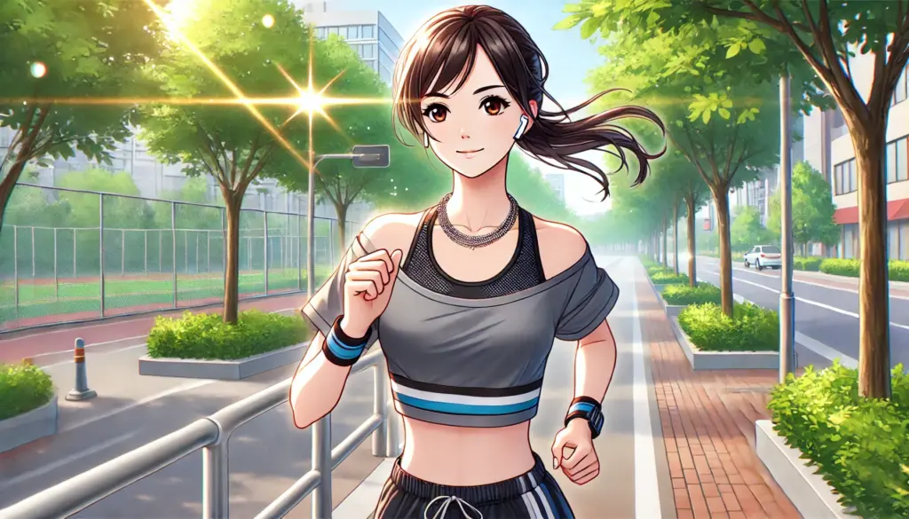 ネックレスで彩るおしゃれなランニングスタイル