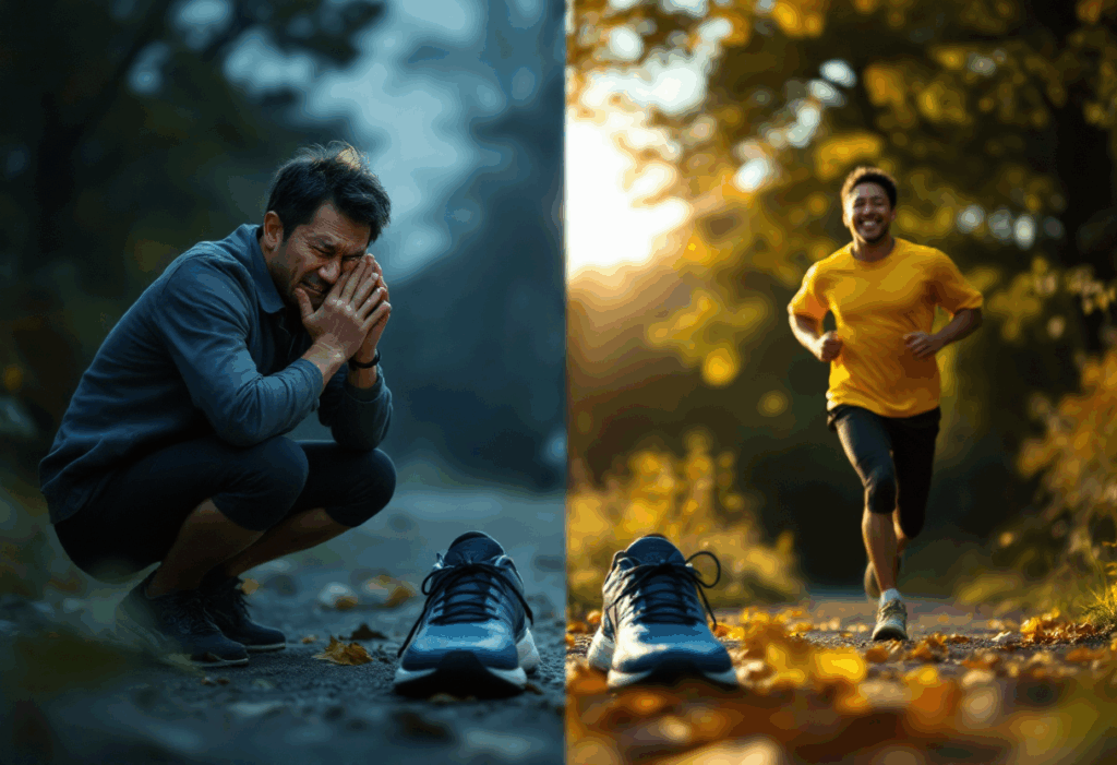 10kmを超えると膝が痛む。